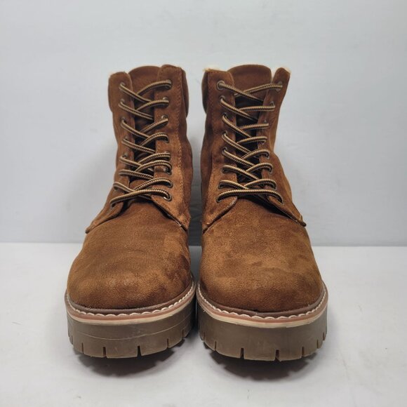 Olivia Miller Women's Brown Lace-Up Faux Suede Ankle Boots US Size 8 - Picture 3 of 11